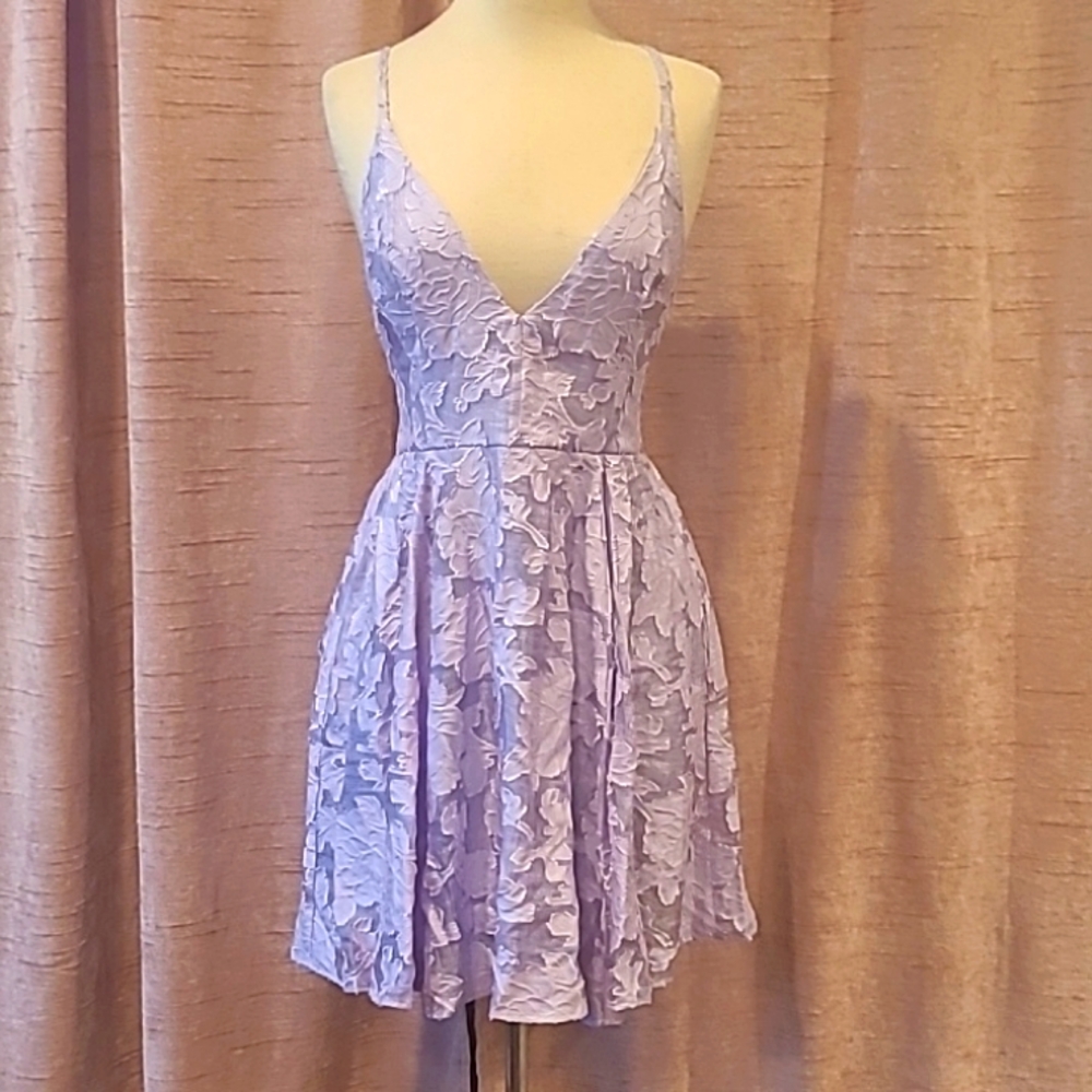 wild fable Lavender Lace Fit-and-Flare Dress